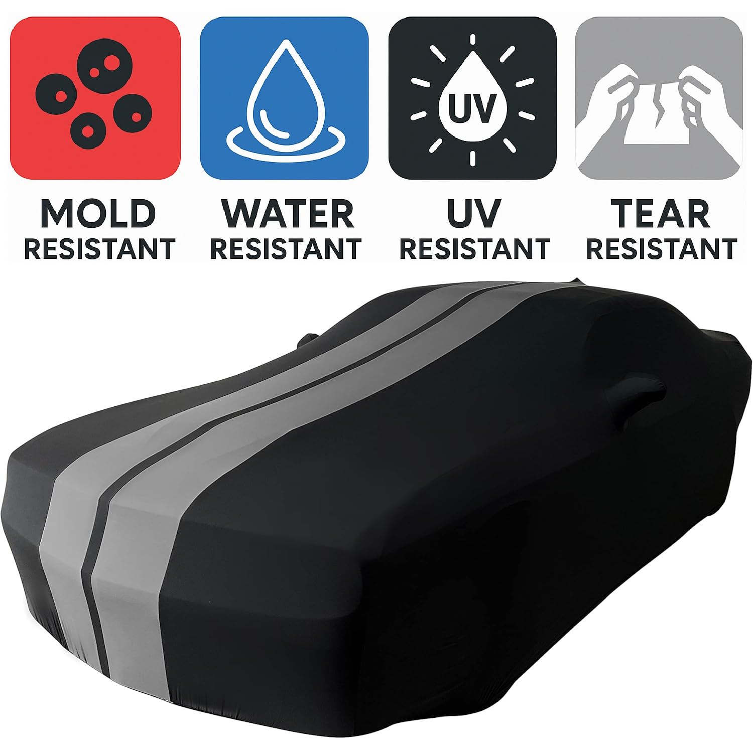 SR1 USA Dodge Challenger Custom Fit Car Cover - Indoor Ultraguard Stretch Satin - Protect from Dust - — view 2