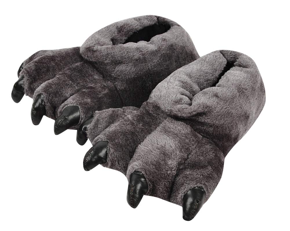 Mens/Womens Childrens Cute Novelty Monster Claw Slippers Ideal Christmas Grey 2 8.5/10 UK Men