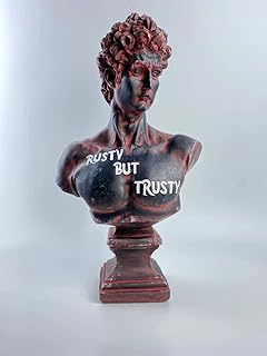 Large David Sculpture Statue, David"Rusty but Trusty" Statue, David Bust, Greece Bust Statue, Greek, Housewarming Gift, Pop Art Sculpture