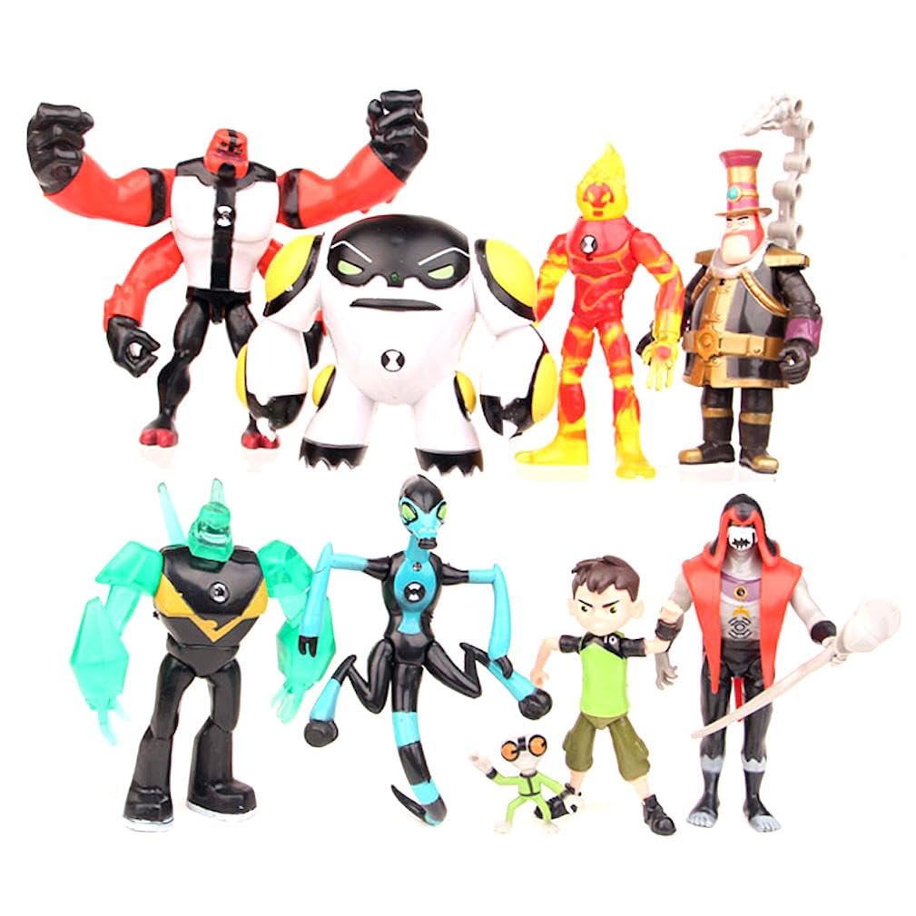 CREATEYI9pcs Ben10 Figure Monster Luminous Collection Model Doll Toy
