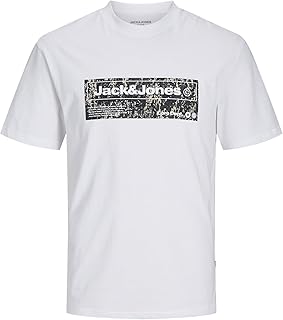 JACK & JONES Men's Alpha Front Print Crew-Neck Short-Sleeves T-Shirt (pack of 1)