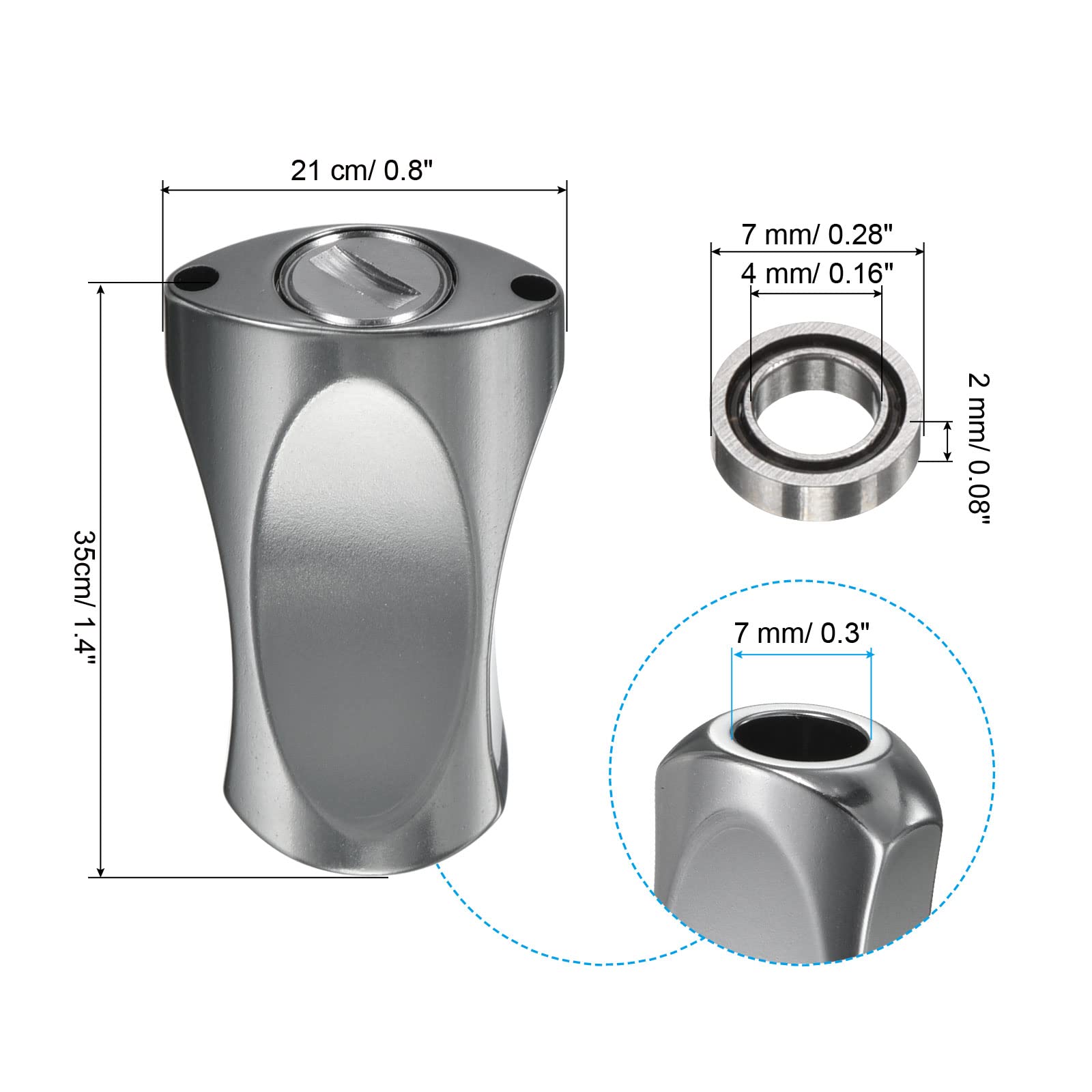 PATIKIL Reel Knob Replacement, Metal Fishing Reel Power Handle Knob for S/D Fishing Reel Accessories, Gray