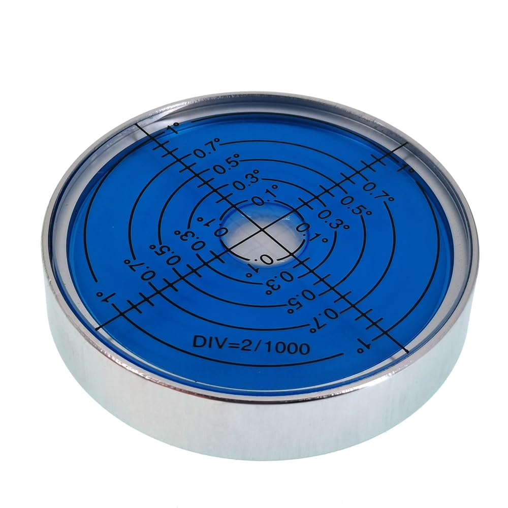 6'/2mm Point high Precision Universal Level Bubble Metal Bubble Water Leveler Cross Level Gauge Small Household (Blue Luminous Magnetic)