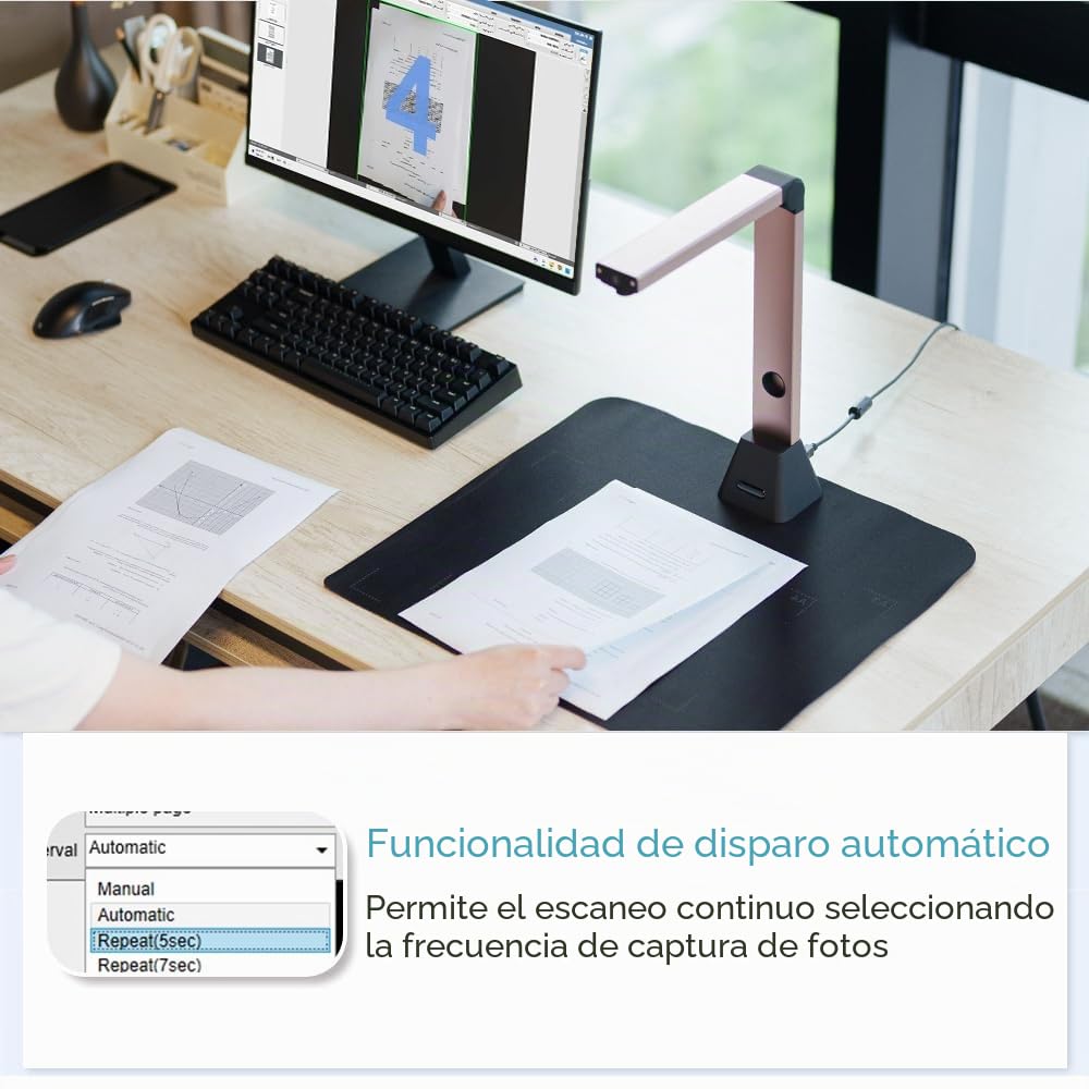 Kalopsia Escáner de Libros Profesional A3 de 13 MP: Visualizador OCR, Portátil HD de 3 Niveles, Cámara de Documentos USB Multilingüe para Reuniones