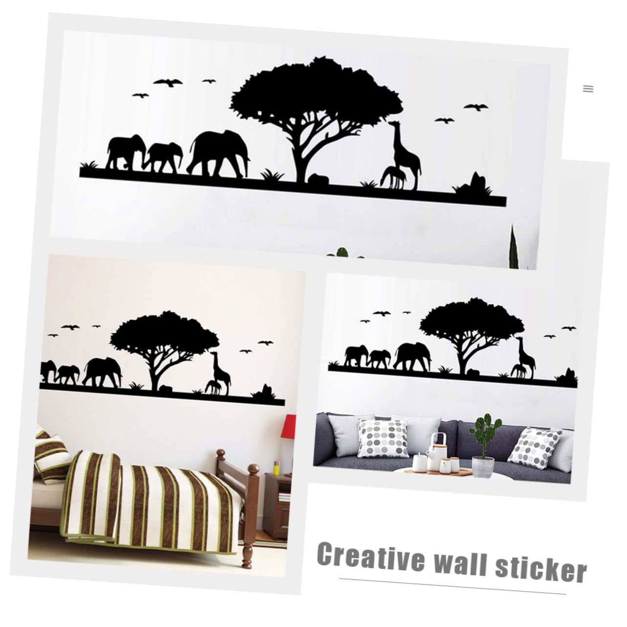 Angoily 2piezas Pegatina Decorativa De Animales Para Pared Vinilo De Giraffe y Estilo Bosque Autoadhesiva Para Habitaciones Infantiles y Guarderías