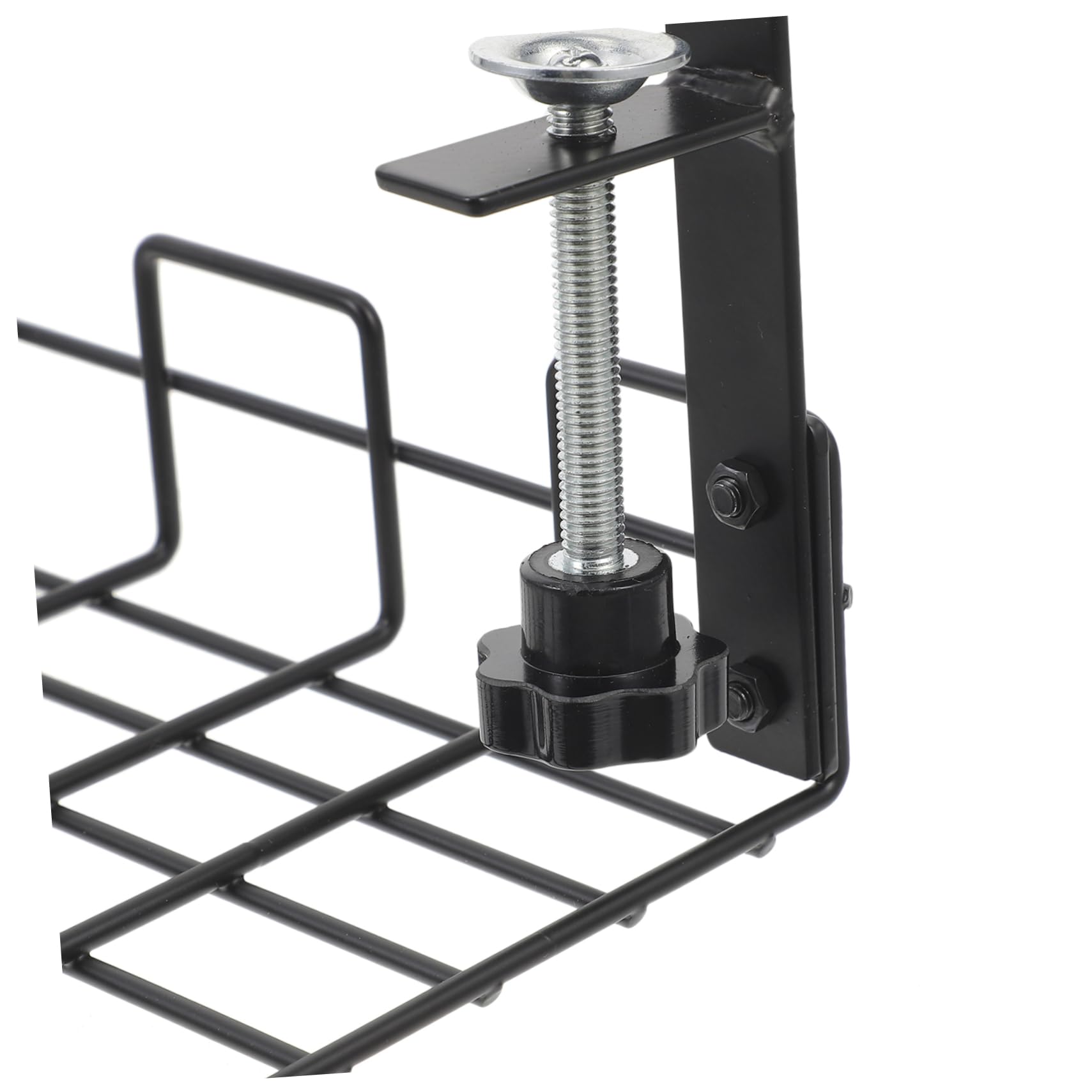 Support de Rangement pour Câbles en Acier au Carbone Noir sous Bureau