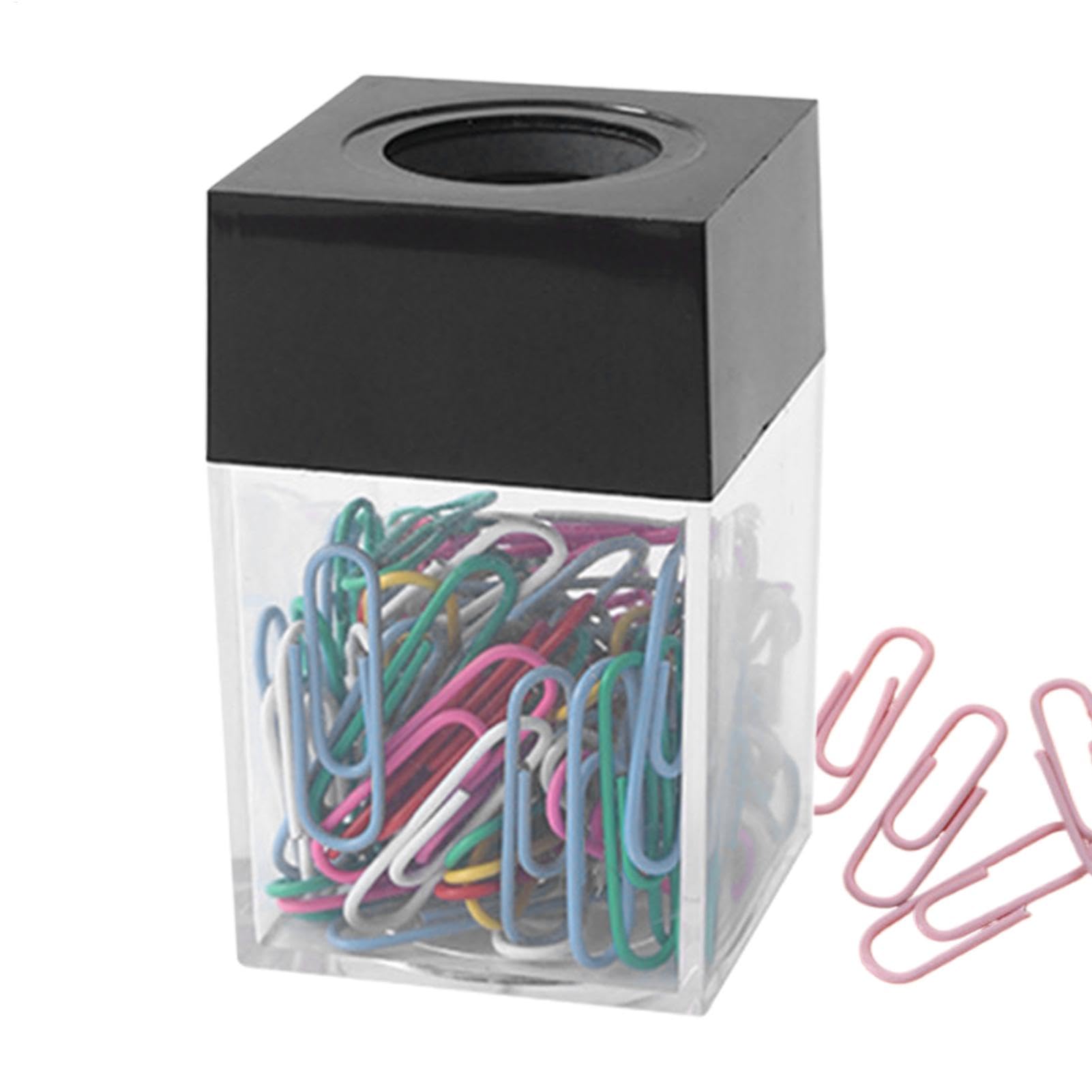Magnetic Paper Clip Dispenser - Magnetic Paperclip Holder | Transparent Desktop Binder Clip Holder | Desktop Paper Clip Dispenser Magnetic Paper Clip Storage Box For Desk ,Home Schoo Accessories