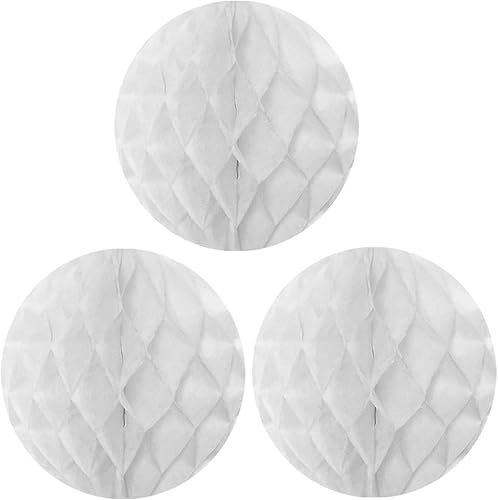 Miniatura 10 de Wrapables Juego de 3 bolas de panal de tela de 12 pulgadas para decoración de bodas, fiestas de cumpleaños, baby showers, y decoración de guardería,