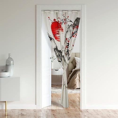 Miniatura 2 de Cortina de puerta de estilo japonés para privacidad de puerta, 52 x 80 pulgadas, cortina de puerta decorativa japonesa Ukiyoe para puerta,