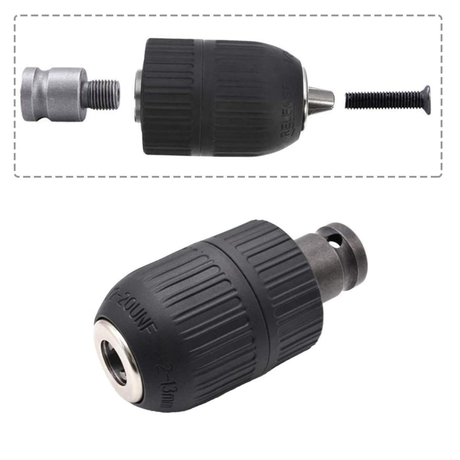 Uchwyt wiertarski bezkluczykowy 2-13 mm Konwerter 1/2"-20 gwintów Adapter szybkiej wymiany Klucz udarowy sześciokątny 1/4" Wiertło (adapter uchwytu SDS)