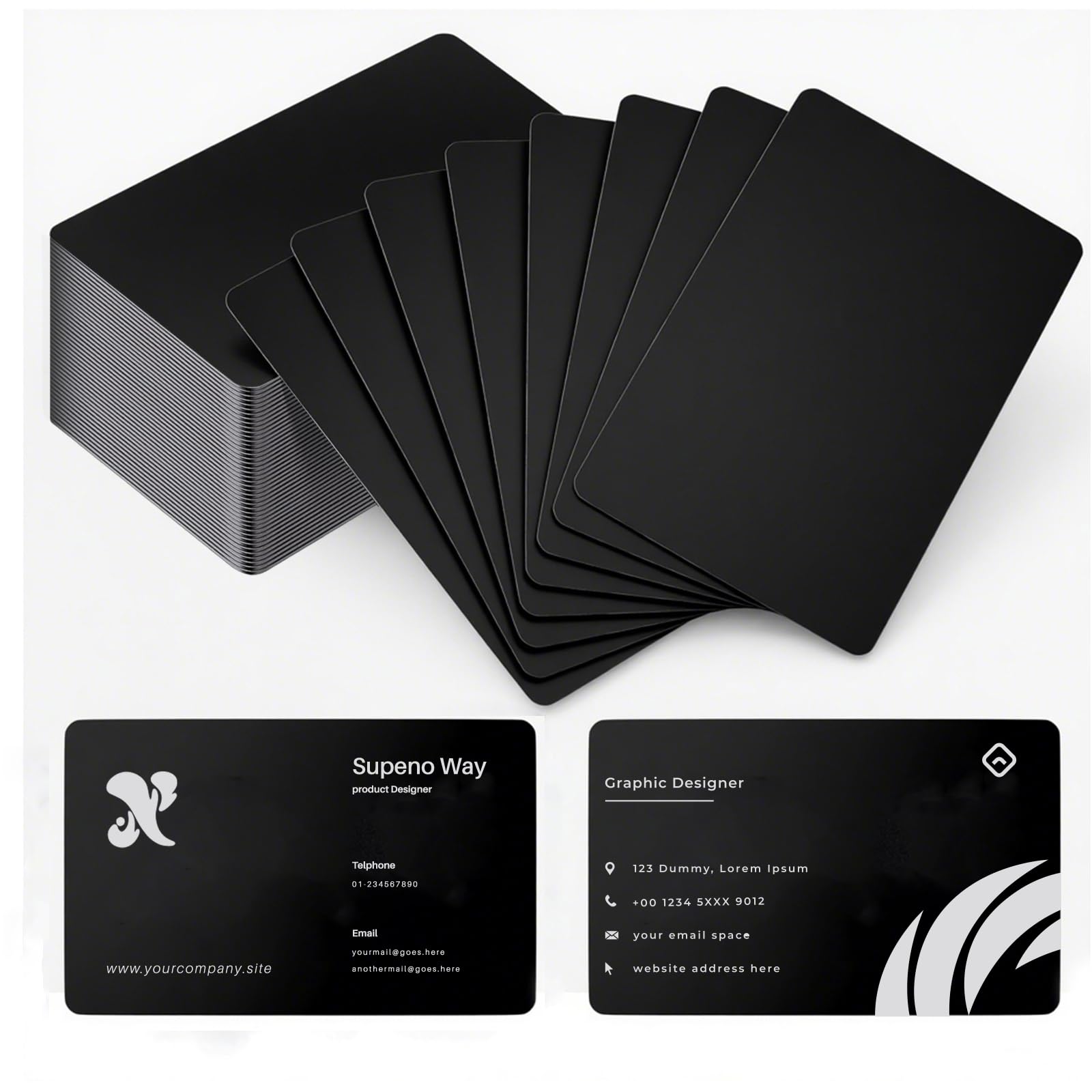 0.8mm Blanks Metal Business Card for Laser Engraving, Premium Aluminum Sheet Multipurpose DIY Gift Metal Cards Black 86 X 54 mm,26pcs
