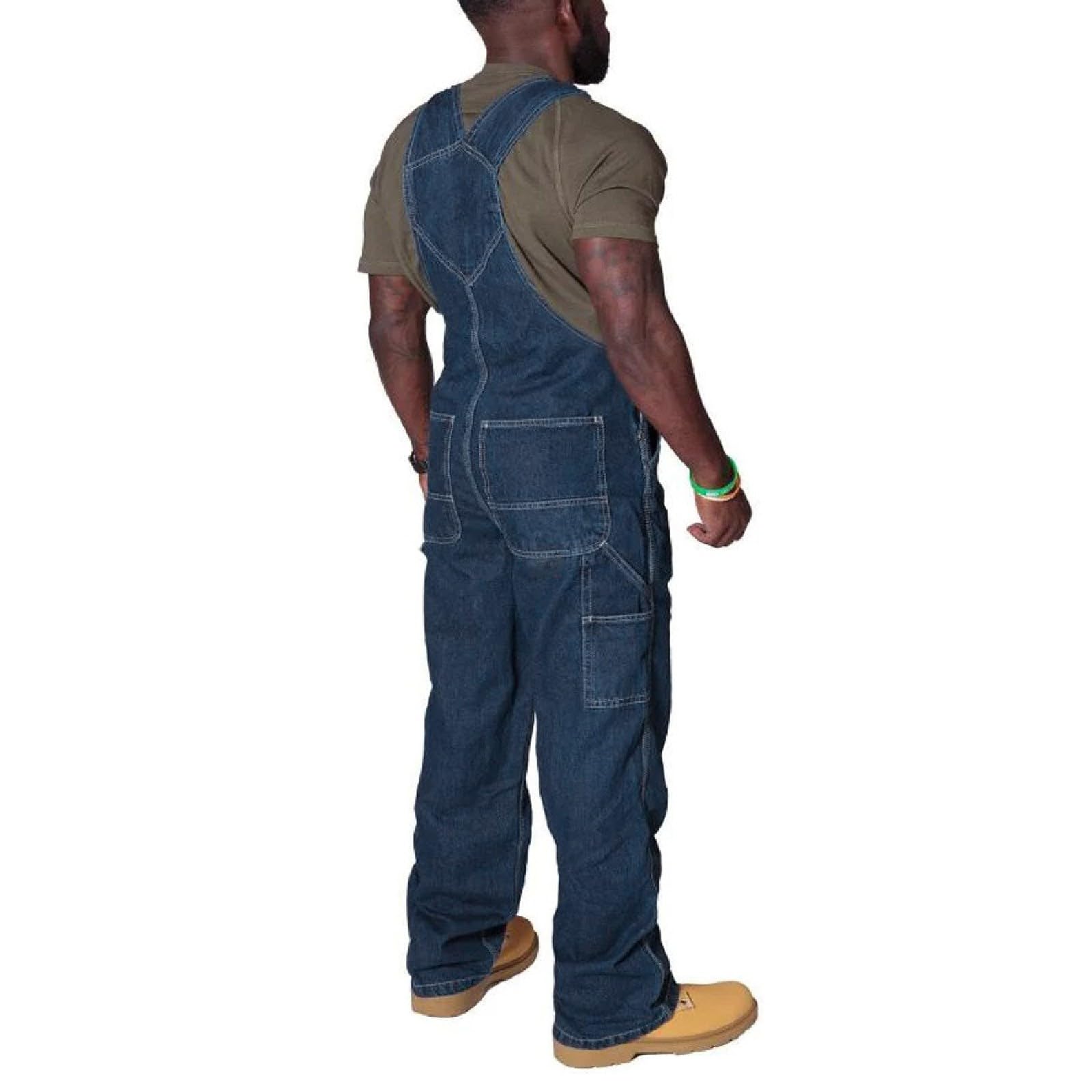 Peto vaquero para hombre, mono de trabajo con ajuste relajado, tirantes ajustables y varios bolsillos para herramientas, ropa de trabajo, mono con peto, corte holgado, monos