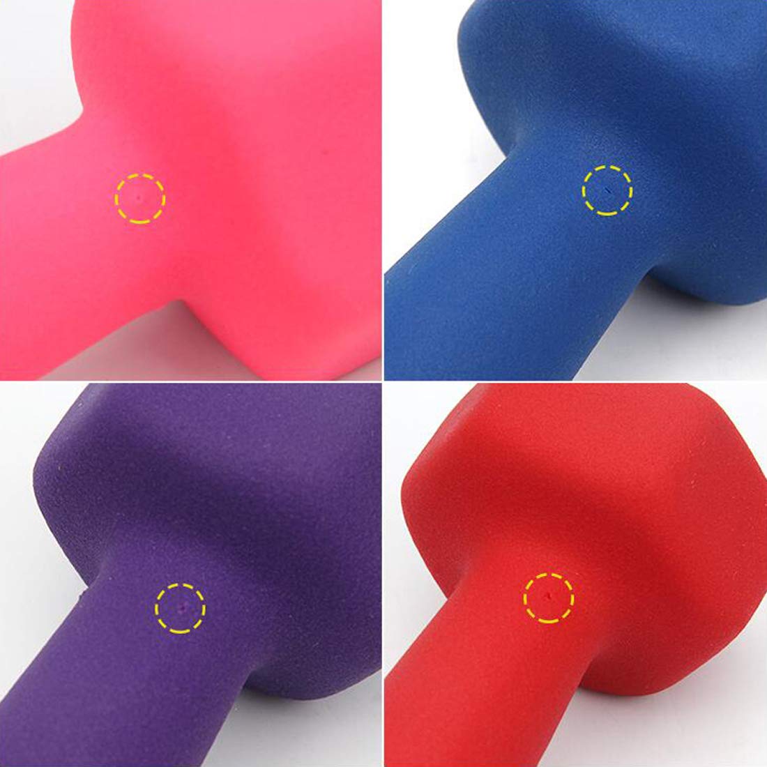 Hex Rubber Kurzhanteln für Frauen und Männer, Gusseisen Farbe Hanteln Gewicht Set, Gewichte Fitness Home Gym Übung Langhantelset, 1 kg / 1,5 kg / 2kg / 3kg / 4kg / 5kg (1 Paar),Lila,1kg*2