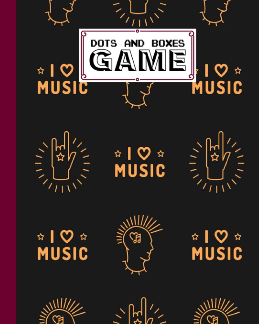 Dots And Boxes Game: Music Cover Dots & Boxes Activity Book - 120 Pages!, Dots and Boxes Game Notebook - Classic Pen & Paper Games (8.5 x 11 inches) by Denis Falk