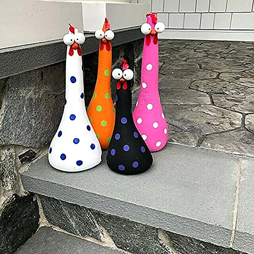 Narabb Silly Chicken Decor, Silly Concrete Chickens - Resin Rooster Statues Decorative Garden Stakes Resin Chicken Sculptures Statues Indoor/Outdoor Garden Decor, Gift For Father Day (Blue) #TOP2