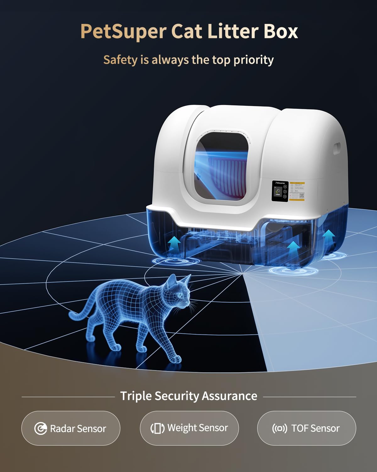 Automatic Cat Litter Box Self-Cleaning, Auto Sand Refilling, Auto Packing & Sealing, Auto Bag Replacement, One-Click Cleaning, Deodorization, APP Control, Radar Weight TOF Safety Sensors for Cats - image 3