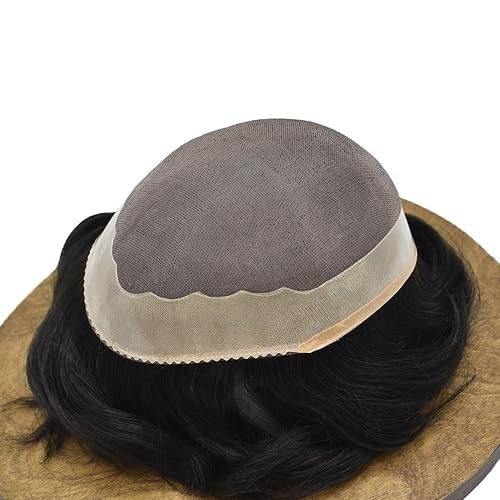 Miniatura 4 de Toupee - Sistema de reemplazo de piezas de cabello humano real, unidades de cabello humano real, parche de cabello tipo tupé, pieza de cabello para