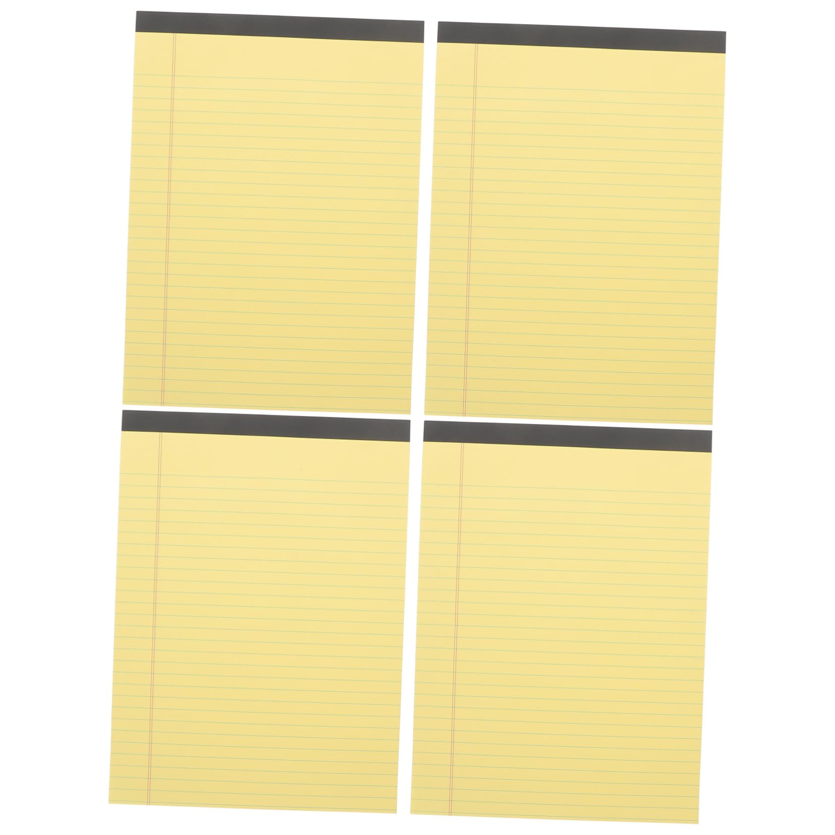 Blocco Note A4 Giallo 4 Pezzi Carta Spessa e Righe Larghe, Design Strappabile per Appunti Legali e Pianificazione da Scrivania