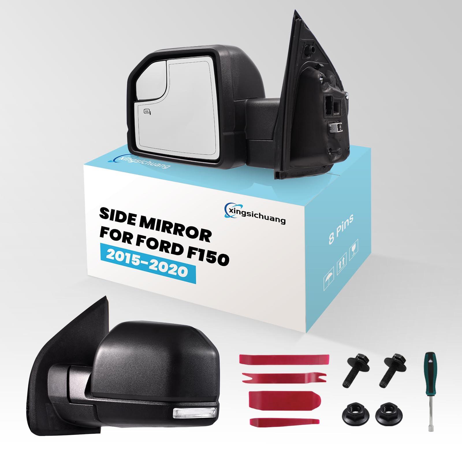 (8 Pins) Left Driver Side Mirror For 2015-2020 Ford F150