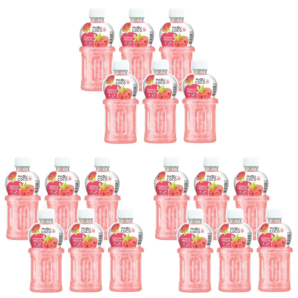 Mabu Coco Fruit Juice Wth Nata De Coco - Strawberry 320Ml (Pack of 3)-image-27