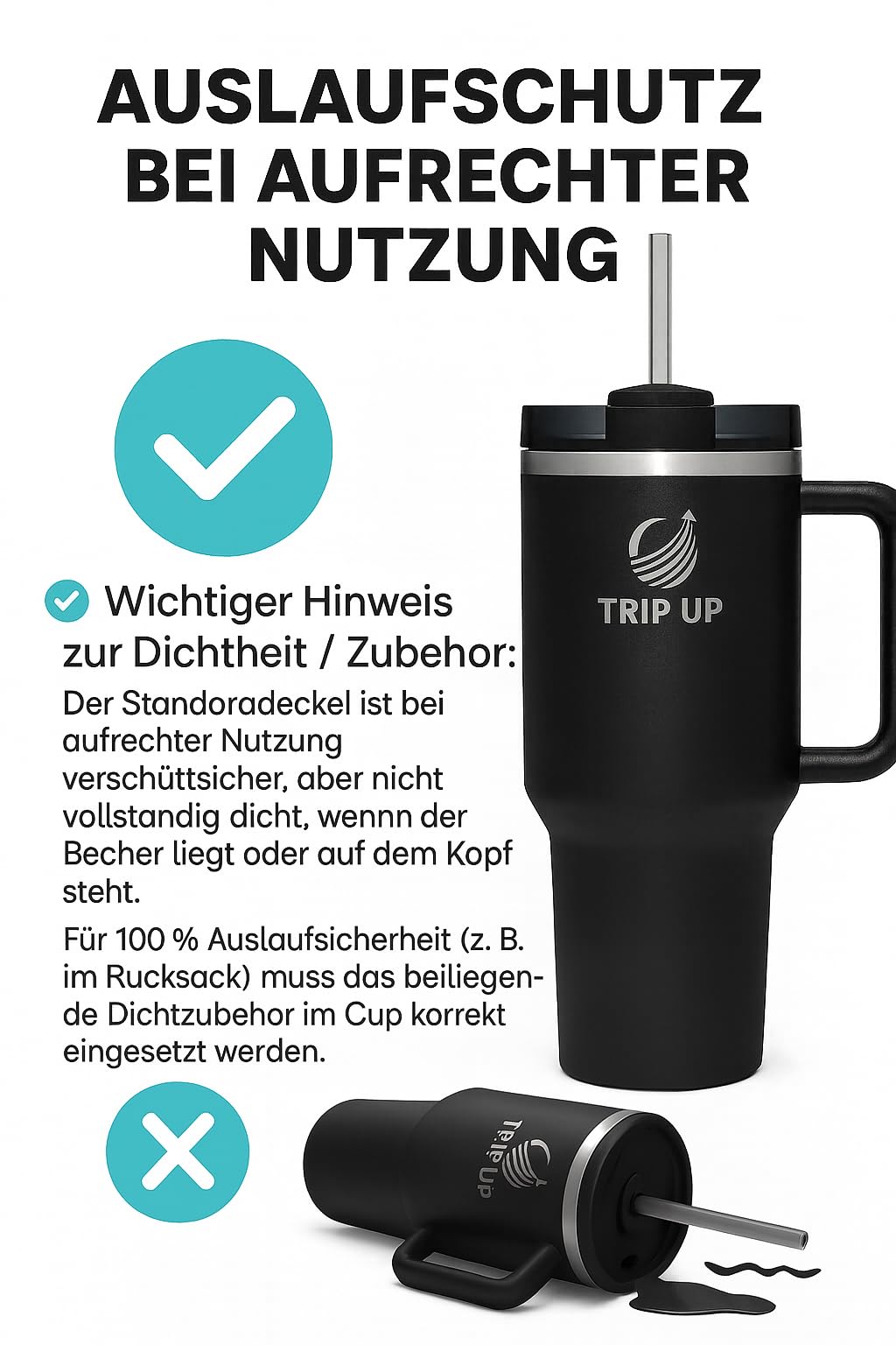 Thermobecher 1180 ml – 2er Mix: Zeta Green + Jet Black | Edelstahl, doppelwandig, mit Henkel, auslaufsicher, spülmaschinenfest