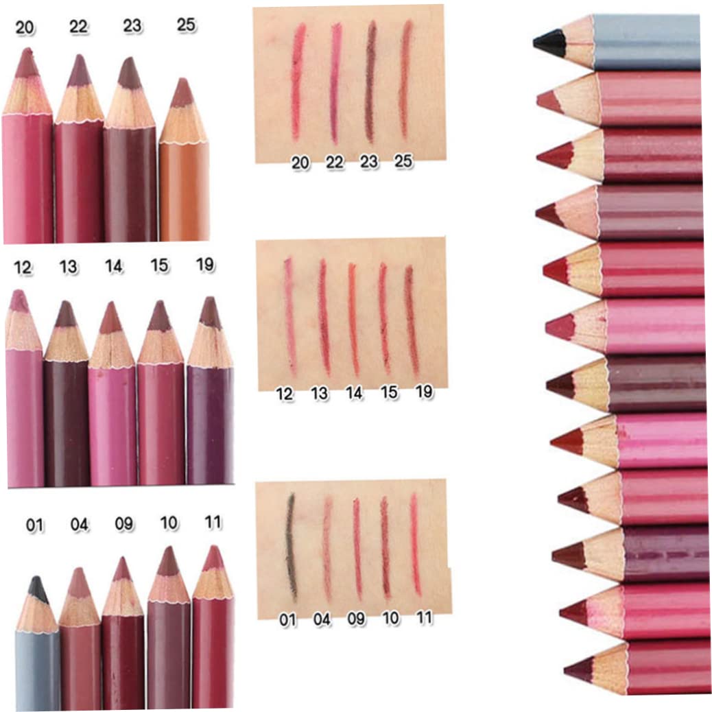 Houolsator 12PCS Professional Lipliner Waterproof Lip Liner Pencil Set Long Lasting Lip Makeup Cosmetic Gift Set For Women Girls Lipliner