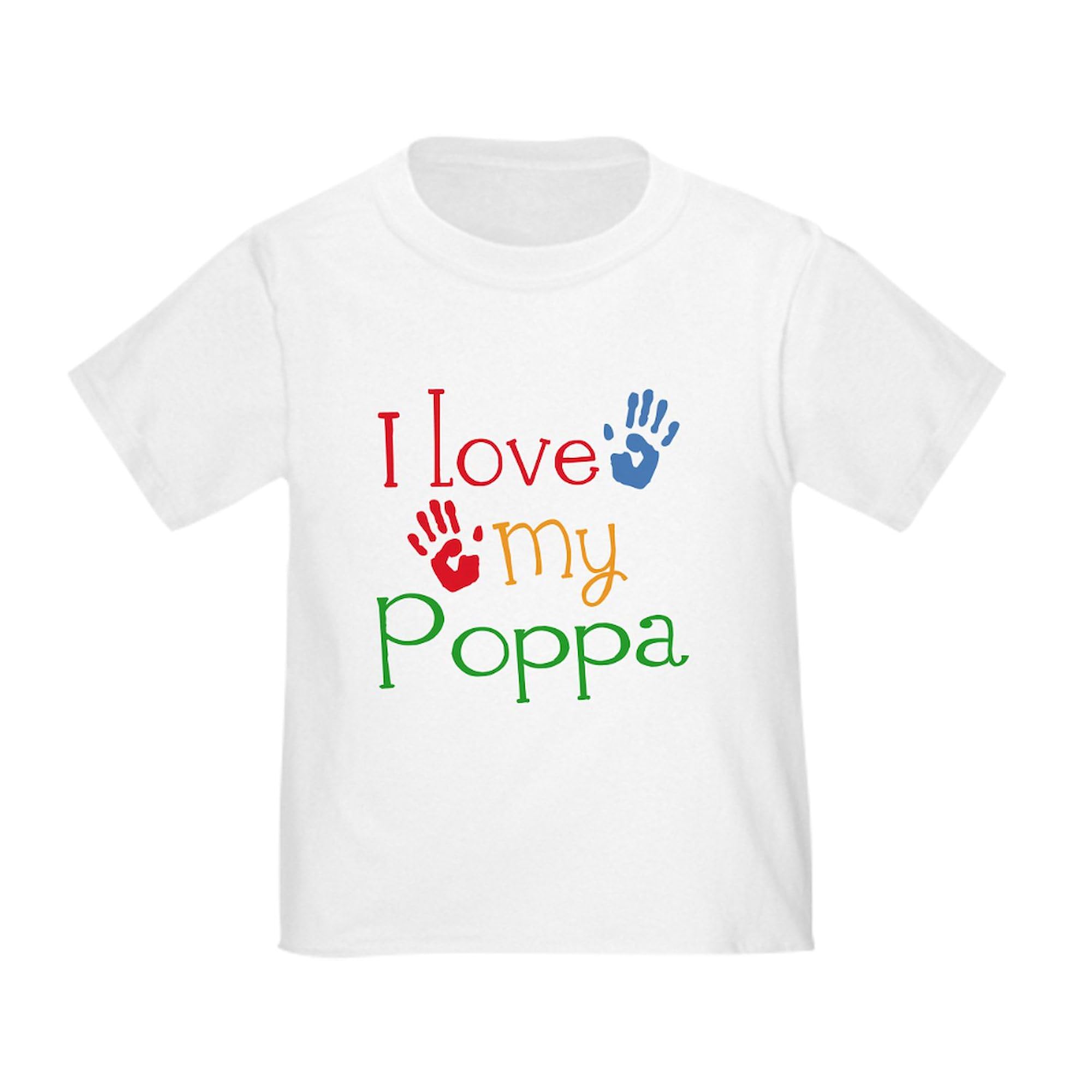CafePress I Love Poppa Toddler T Shirt Toddler Graphic Tee, 100% Cotton White