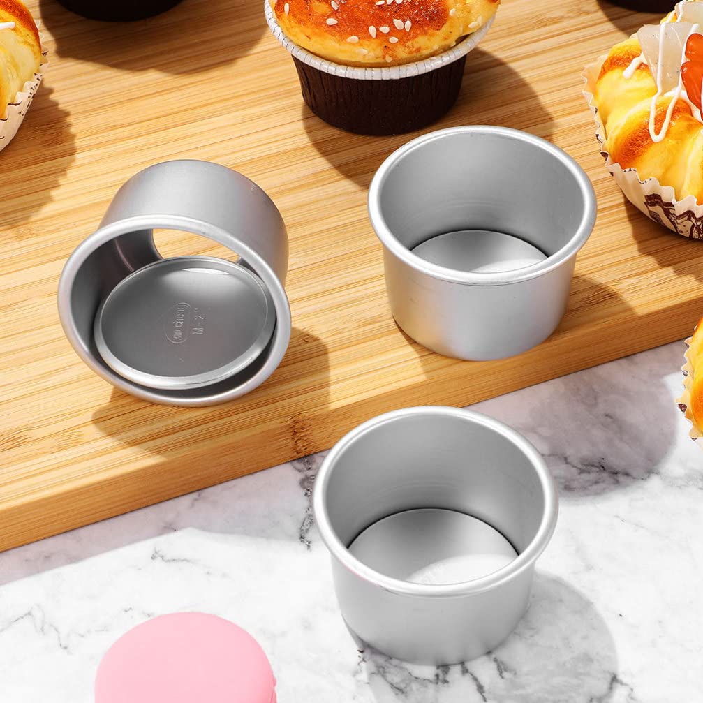 Kichvoe Set 5 Pezzi Teglie Rotonde per Dolci da Forno in Lega di Alluminio, Antiaderenti, Fondo Rimovibile, per Baking Cheesecakes e Pudding