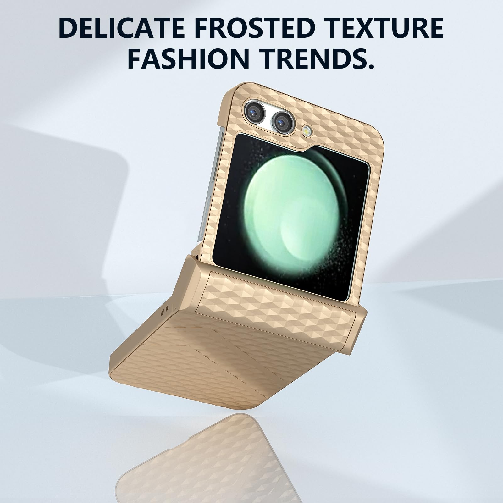 Custodia per Flip5 Cover Ultra Thin + Hinge + Wave Pattern,Skin Feel Case Bumper Slim Custodie per Samsung Galaxy Z Flip5(3)