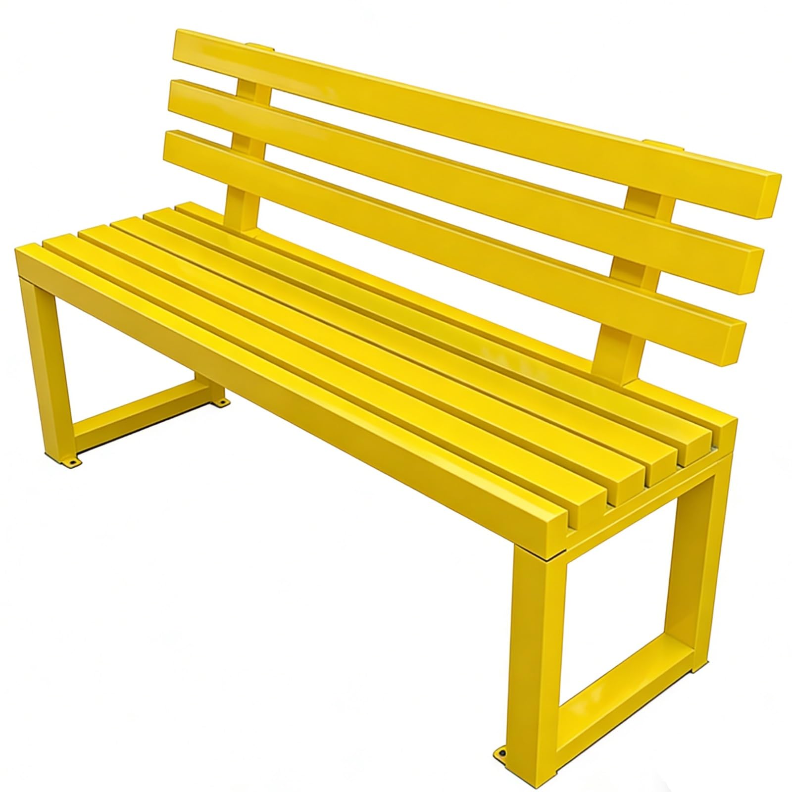 Banc de jardin d'extérieur en acier fixe au sol 100x40x45cm