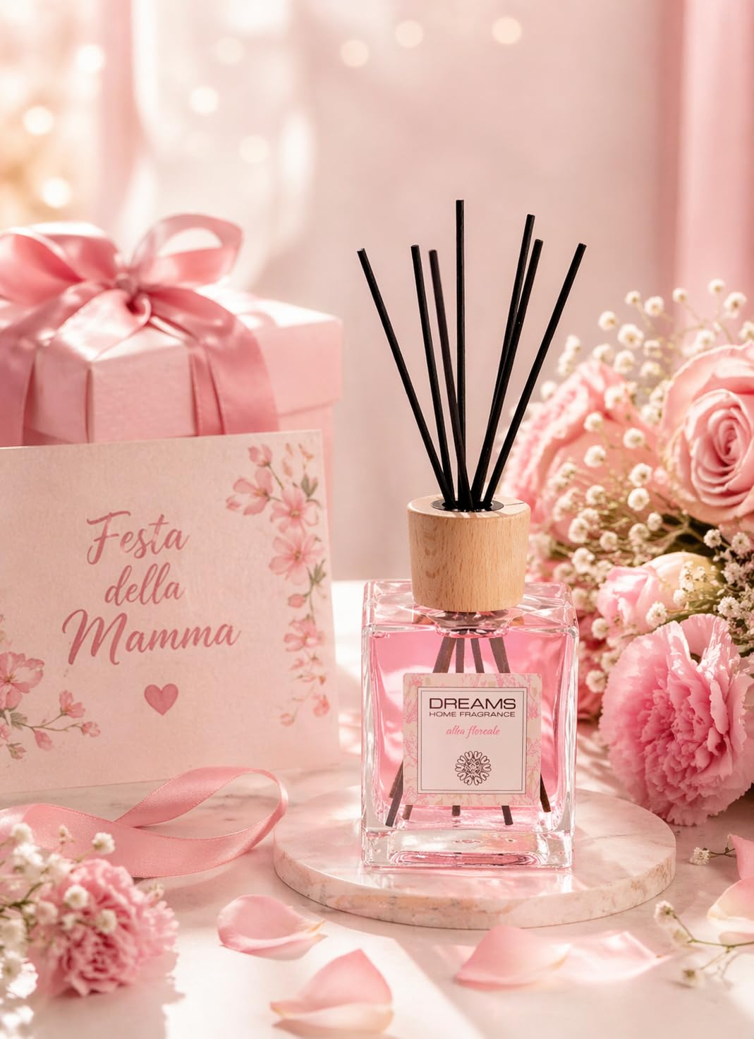 Chimiver Dreams Home Fragrance Alba Floreale | Profumatore per ambienti con OLI essenziali a bastoncini. Diffusore di fragranze personalizzabile con Logo o Foto. Decorazione Della casa. 5L