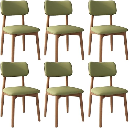 YVYKFZD Solid Wood Dining Chairs, Kitchen Chairs Set with Curved Backrest, Leather Upholstered Dining Room Chair, Armless Living Room Chair, for