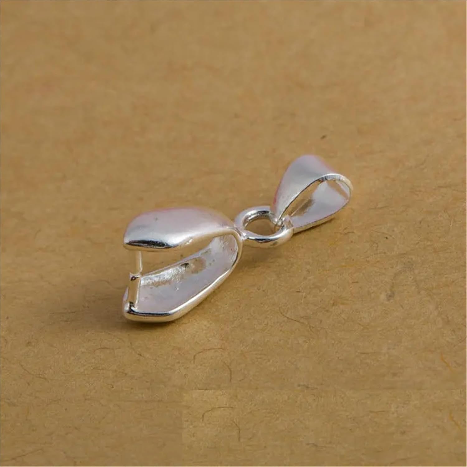 Pendant Clasp for Necklace 80pcs Silver Bail Connector Bale Pinch Clasp Pendant for DIY Necklace Jewelry(Medium)