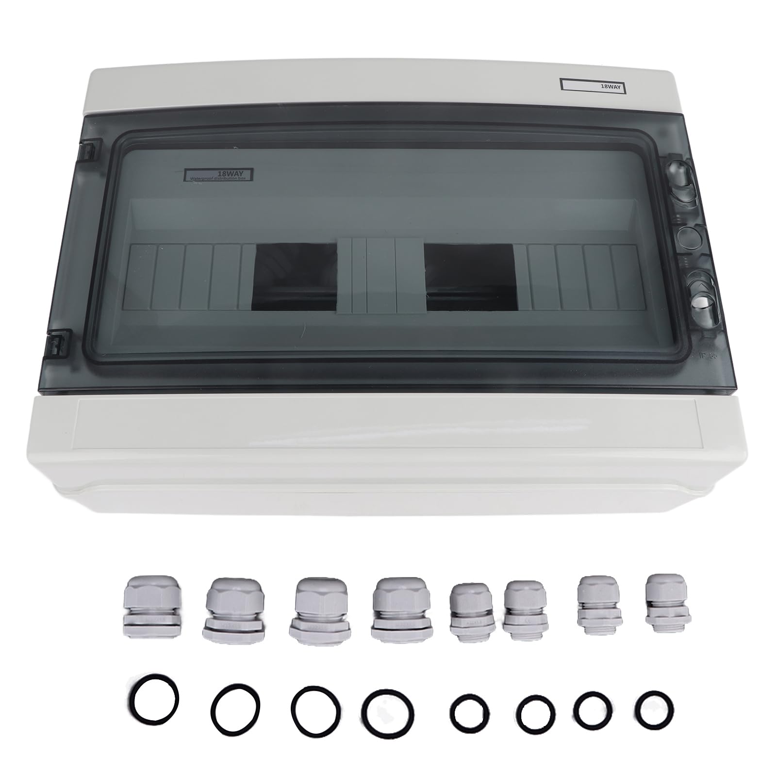 Scatola di Distribuzione Dell'alimentazione Impermeabile Durevole a 18 Vie per Uso Elettrico Esterno - Scatola di Giunzione in Plastica IP65 410 X 285 X 130 Mm
