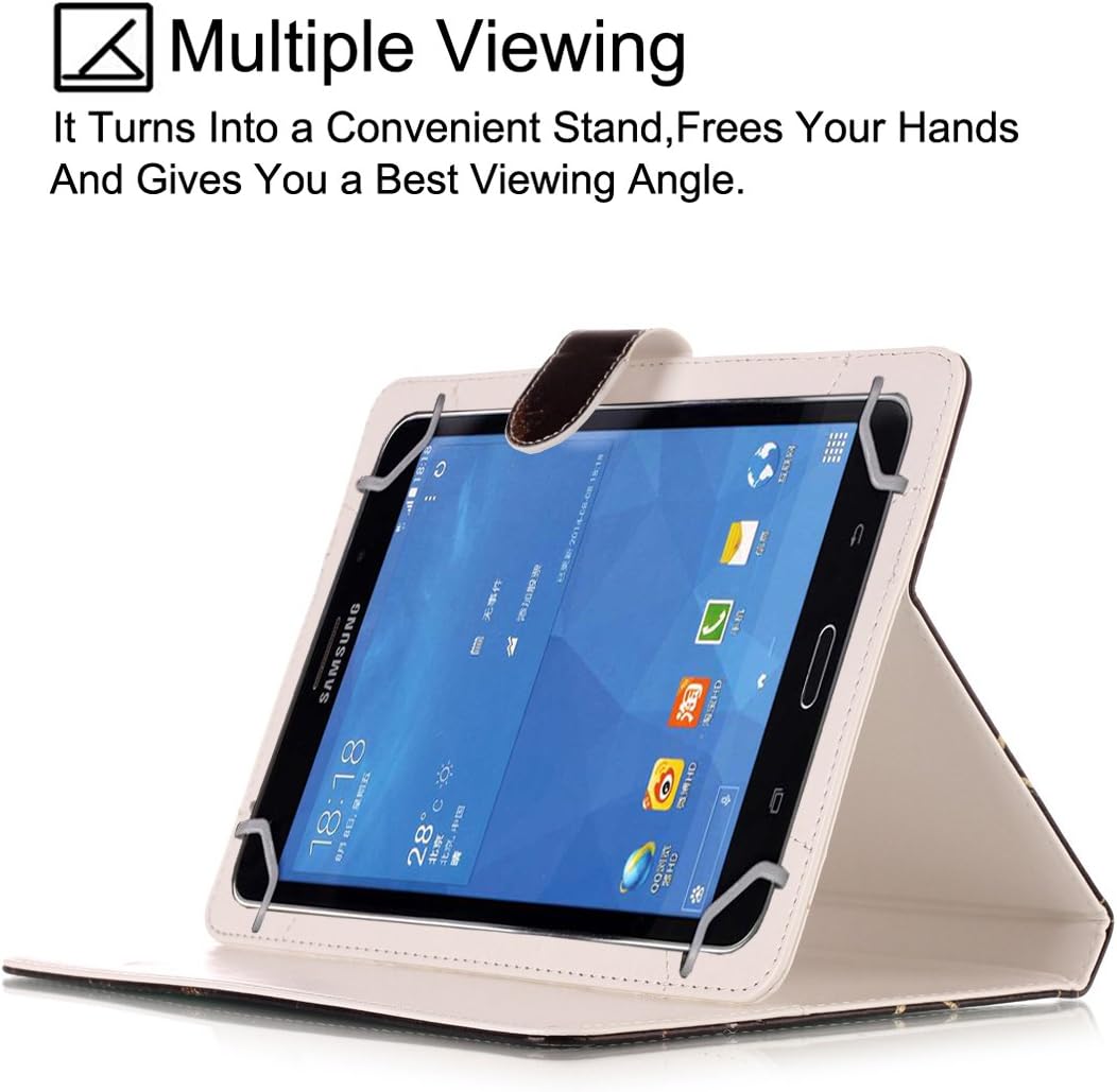Universal 10" Case, Newshine Synthetic Leather Magnetic Closure [Cards/Money Slots] Flip Stand Wallet Protective Case for All Universal 10 inch Tablet, Bling image 5