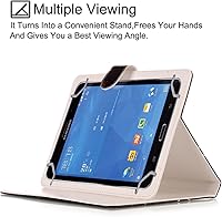 Vista 5 de NewShine - Funda universal de 8.0 pulgadas, piel sintética, con ranuras para tarjetas para Galaxy Tab 3, Tab 4, Note 8.0/iPad mini 1, 2, 3/Yaxa
