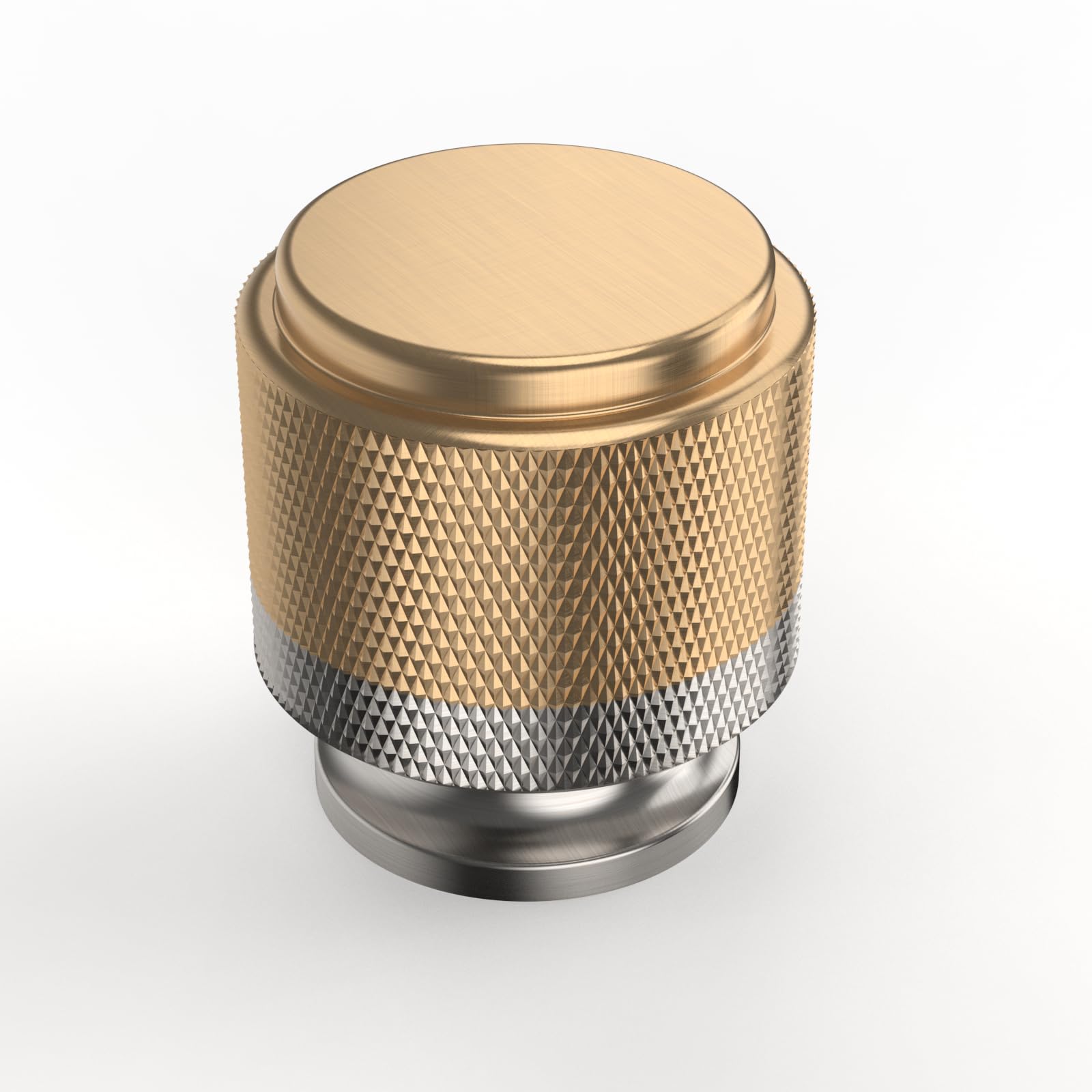 Asidrama10 Pack Brushed Satin Nickel and Champagne Bronze Kitchen Cabinet Knobs Knurled Dresser Knobs Drawer Knobs Cabinet Hardware Knobs for Dresser Drawers