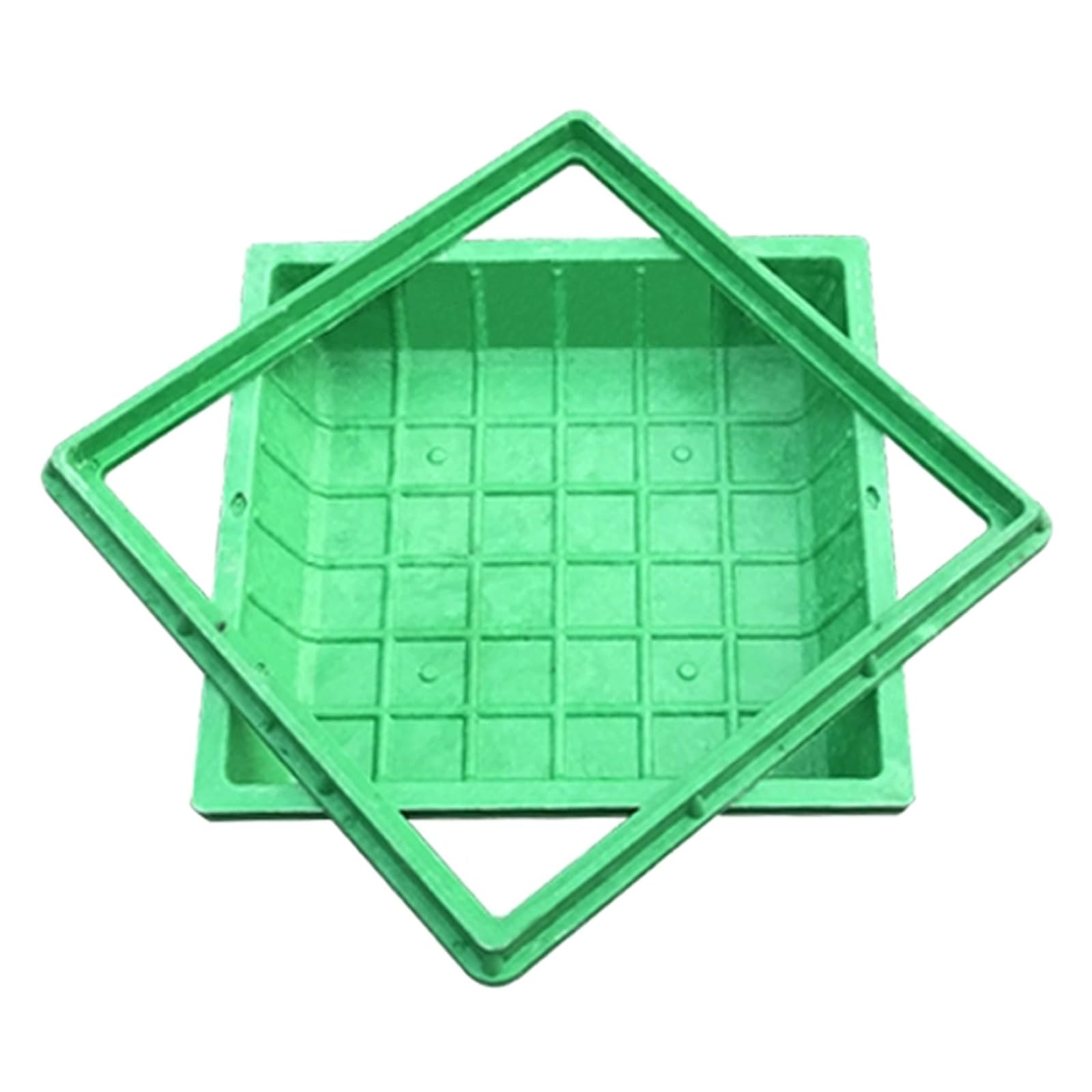 GBRSXYIP Septic Tank Lid & Frame Round Manhole Cover with Drainage & Pull Holes for Lawn Planting Recessed Sewage Cover 15.7"x15.7" (B40*40CM) -Yard Solution