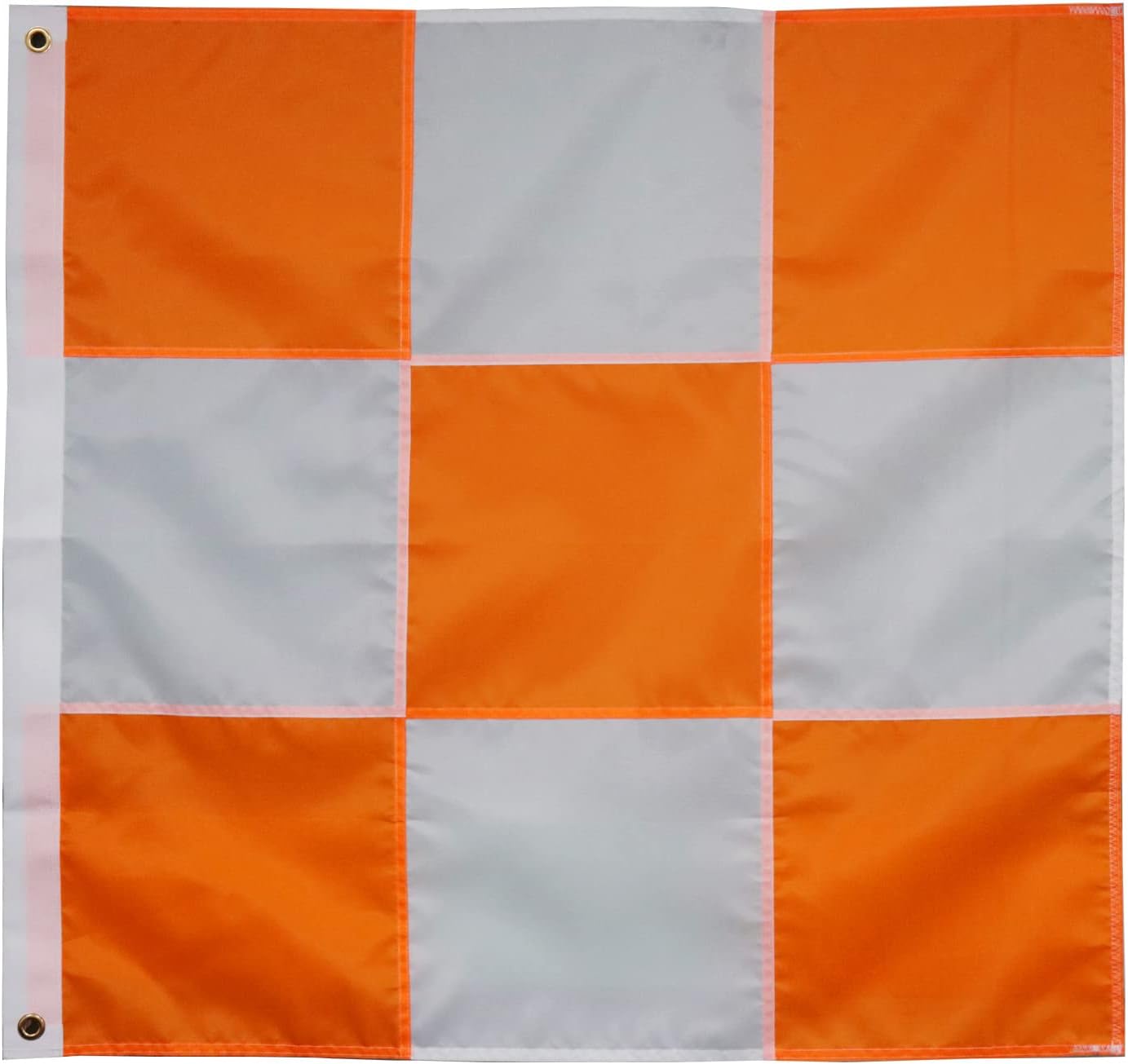 Premium Airport Flag 5 Pack Orange and White 36 x 36 Inch- Longest Lasting Oxford Nylon 210D | Edge Double Row Reinforcement Suture | Airfield Vehicle Safety Flags Decoration Gift Yard House Banner