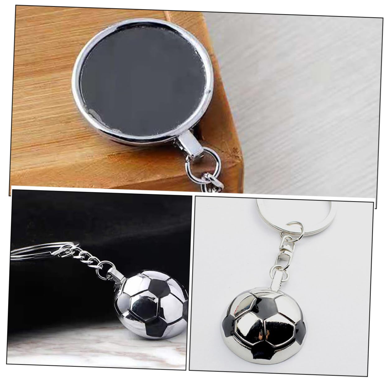 TOYANDONA 12piezas Llavero De Fútbol Metálico Adornos Colgantes Para Fiestas De Fútbol y Cumpleaños Para Decorar Mochilas y Bolsos