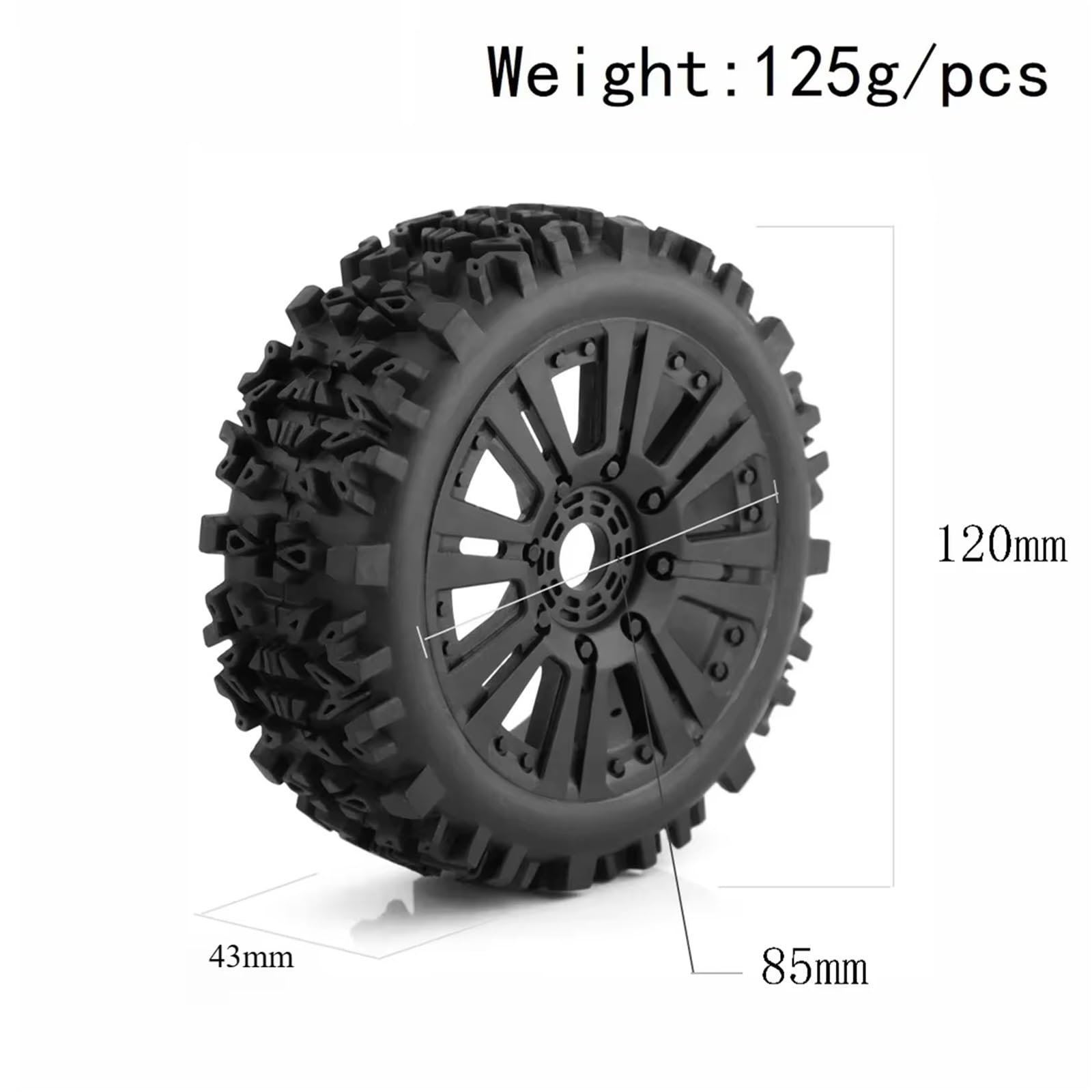 RC Pneus Jante Compatible avec ARRMA pour Talion pour Redcat pour Team pour Losi pour Kyosho pour HPI pour HSP 1/8 Voiture RC Tout-Terrain, Roues Et Pneus