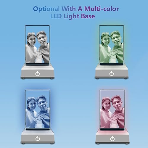 Miniatura 5 de Foto en cristal 3D, regalo personalizado con tu propia foto, regalo único para el día del padre, regalo de matrimonio, regalo conmemorativo, tamaño