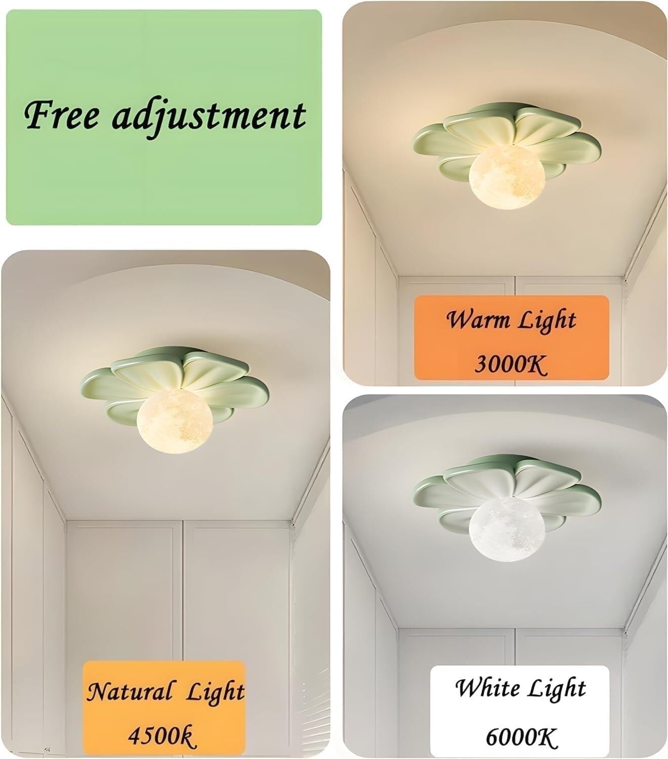 Kreatywna lampa sufitowa z żywicy w kształcie płatków z globusem i 3 trybami oświetlenia kolorowego, idealna do pokoju dziecięcego, pokoju zabaw lub korytarza, estetyczna dekoracja w kolorze różowym