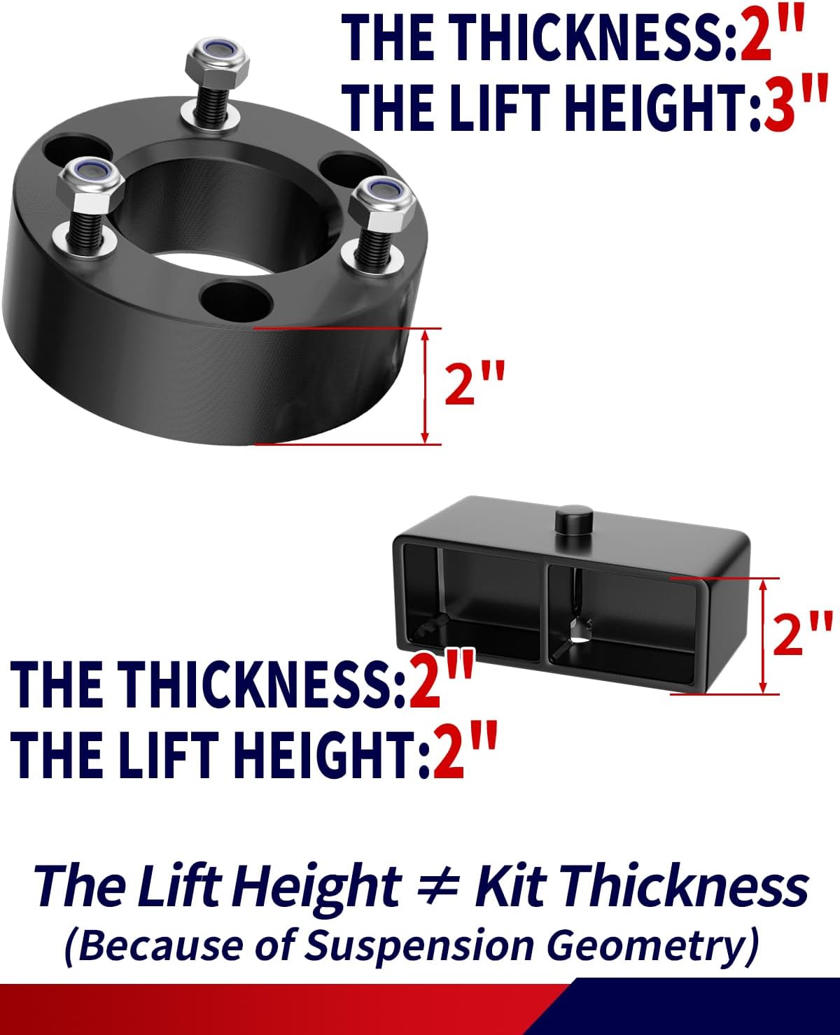 FLYCLE 3" Front and 2" Rear Leveling Kit for 2007-2024 Silverado 1500 Sierra 1500 2WD/4WD,3 inch Front and 2 inch Rear Strut Spacers Lift Kit