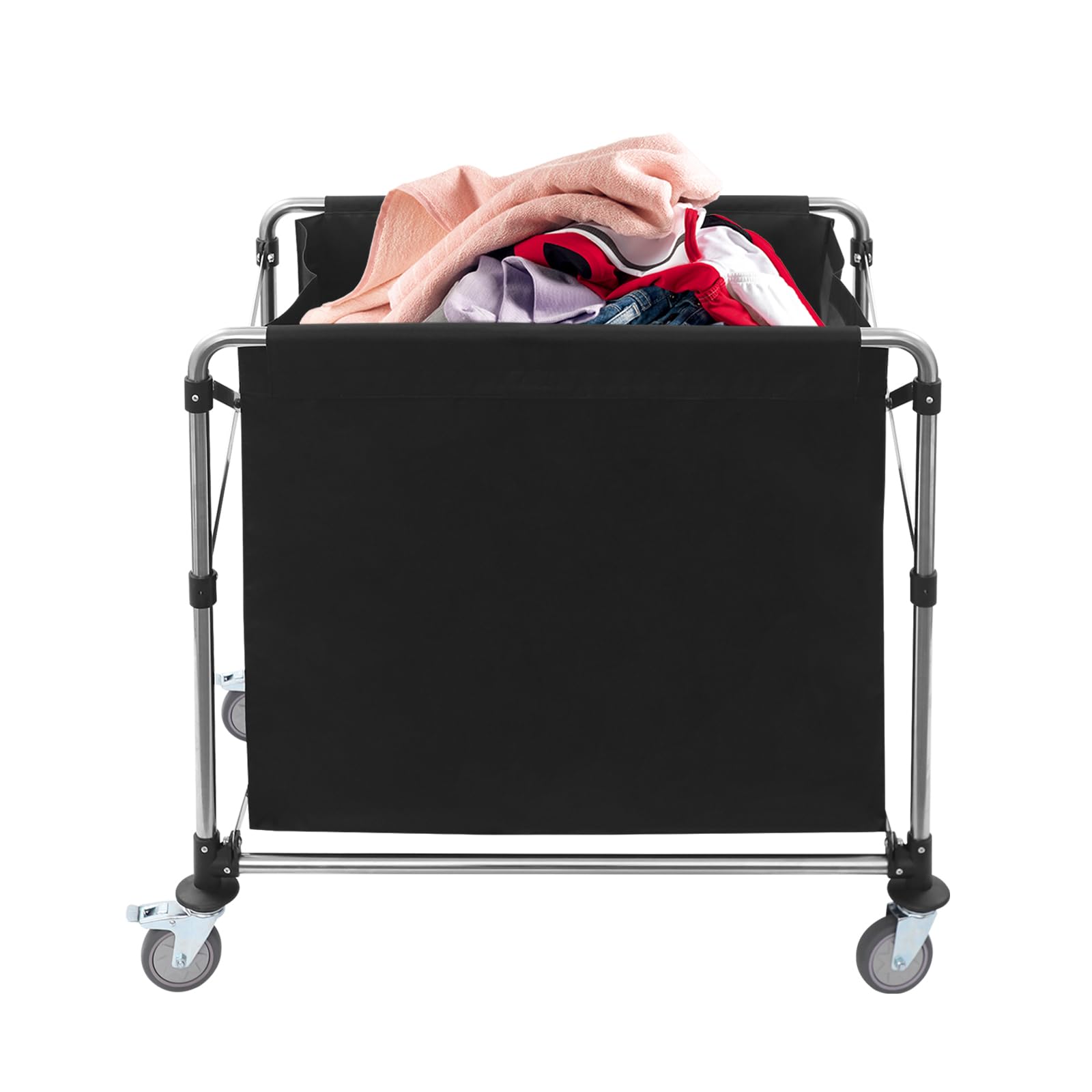 Wäschewagen Edelstahl klappbar mit Rollen 90x60x88 cm gewerblich