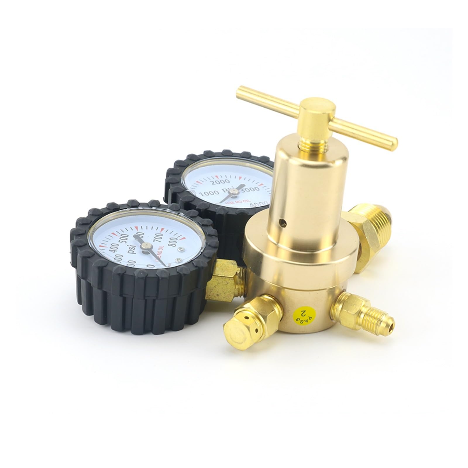 Régulateur d'azote en laiton 1/4 "0-600PSI, jauges de connexion de soupape de réduction de pression de gaz CGA580