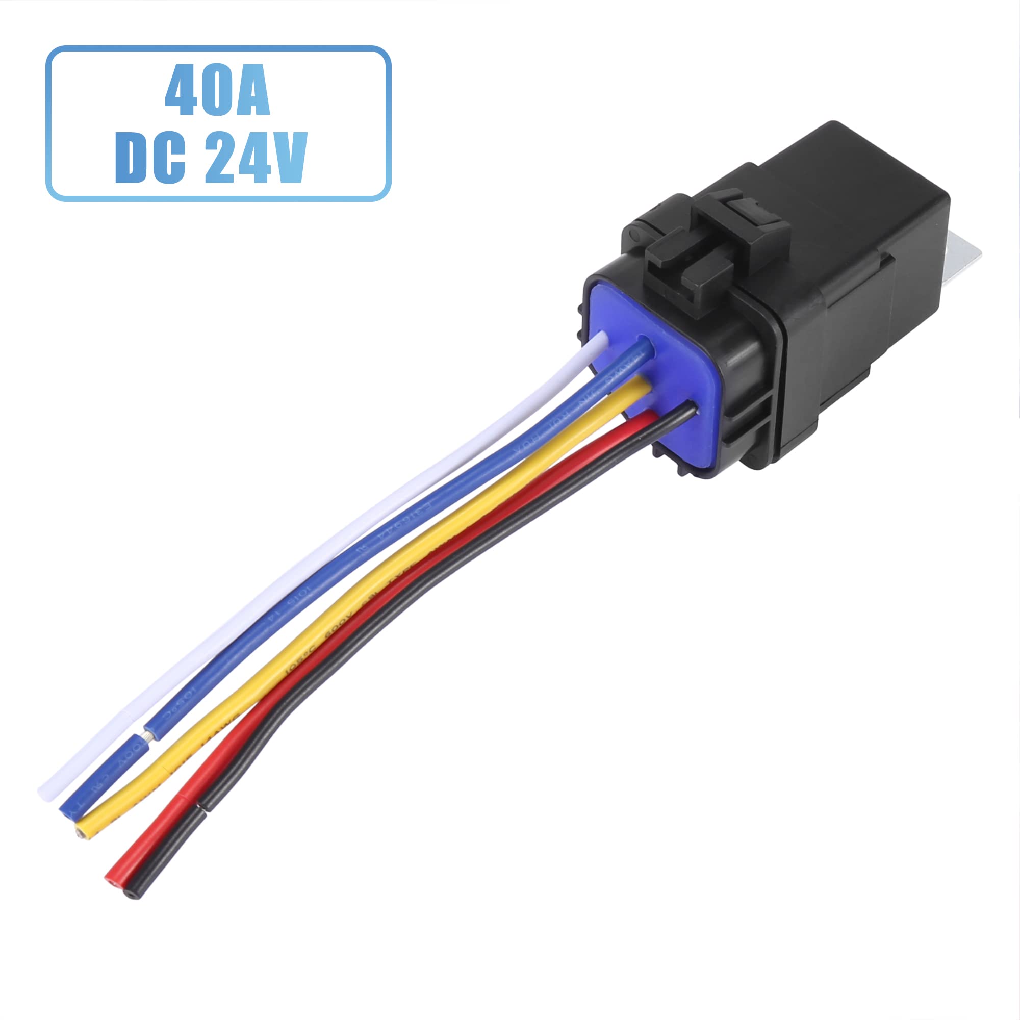 X AUTOHAUX 5pcs 5 épingle DC 24V 40A Voiture Universel Imperméable Relais Interrupteur Alimentation