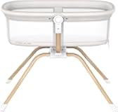 3 in 1 Baby Bassinet, Rocking Bassinets Bedside Sleeper, One-Second Convert Travel Portable Bassinet Newborn Baby (White)
