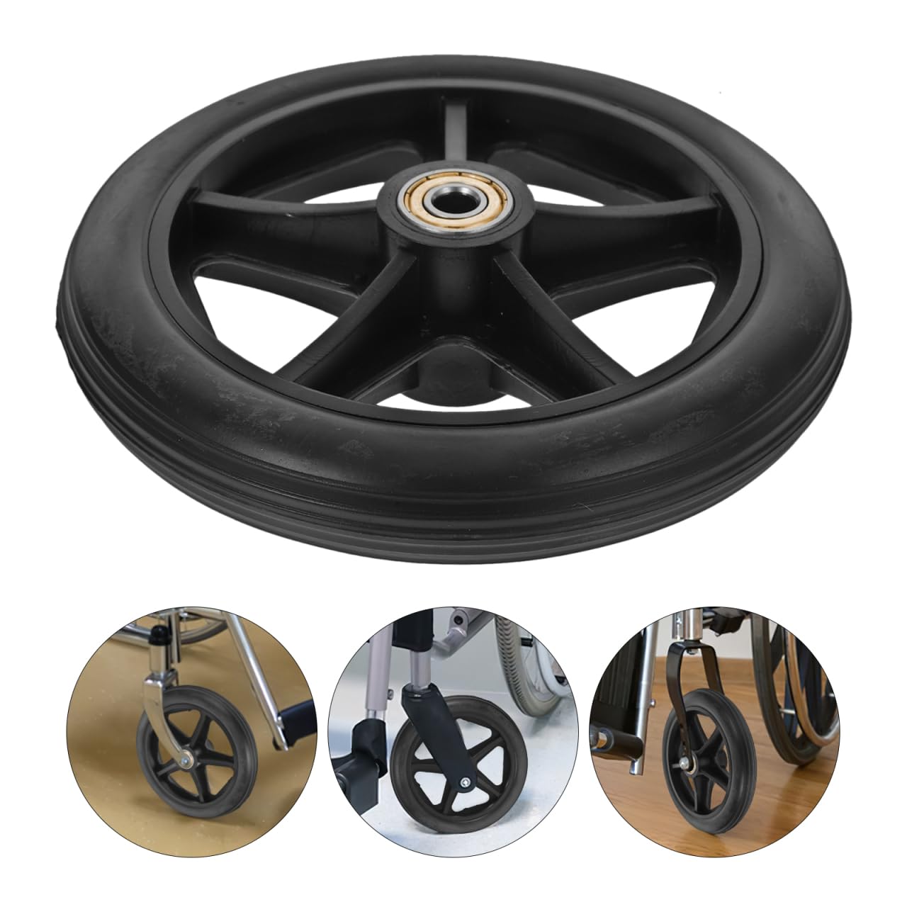 Veemoon 2 Piezas de Ruedas Delanteras para Silla de Ruedas 6 Pulgadas Diámetro Piezas Repuesto para Fijación Silla