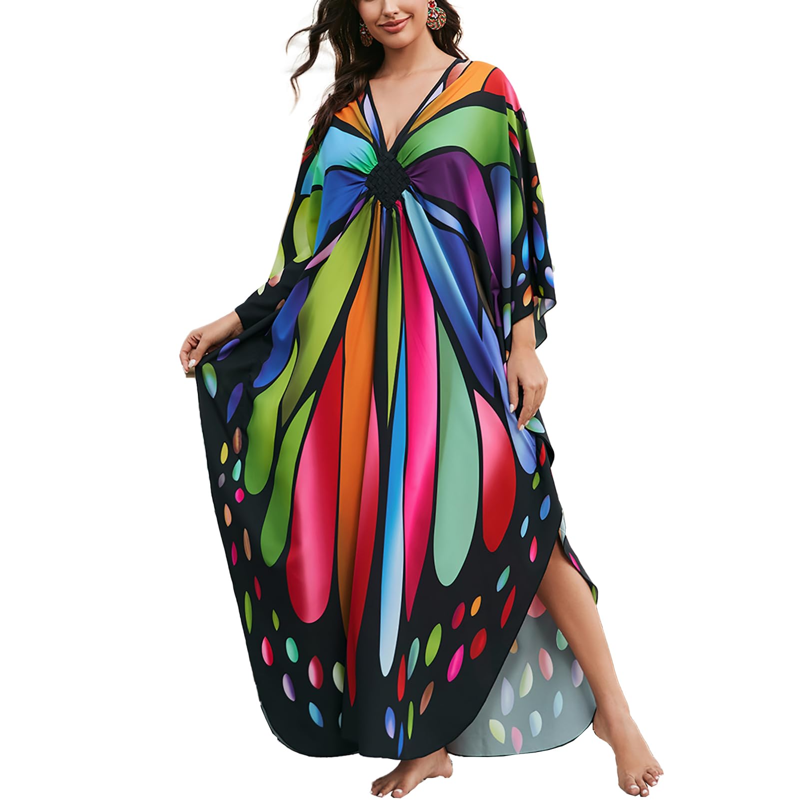 sunforyou Kaftan Dresses for Women Stylish Caftans Plus Size Beach Cover up Soft Loungewear